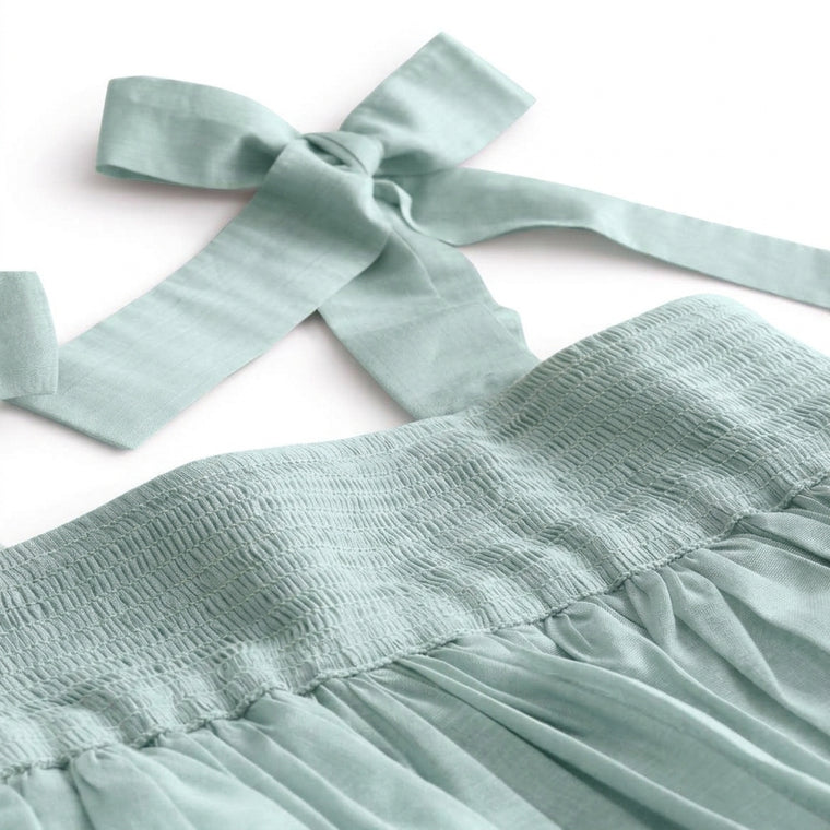 Evie x Tyohaar | Tiered Skirt & Top Set in Powder Blue Chanderi
