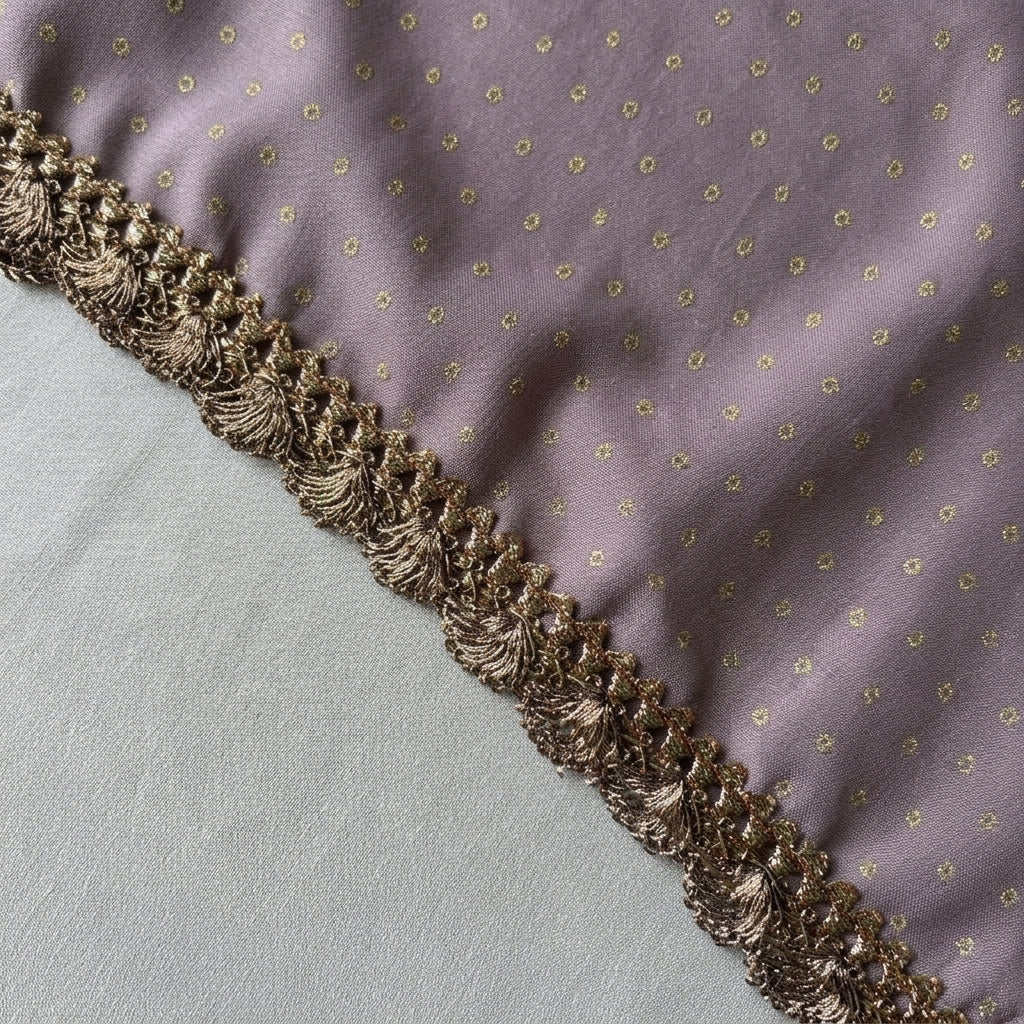 Kitty x Tyohaar | Lilac Foil Chandheri Tent Style Kurta & Flared Pant Set