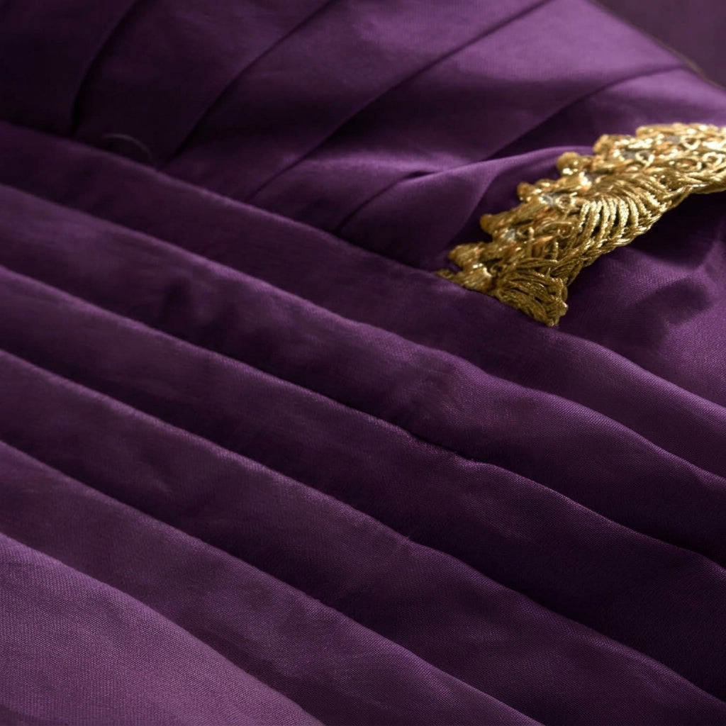 Nureh x Tyohaar | Purple Radiance Shimmer Tissue Skirt Style Saree