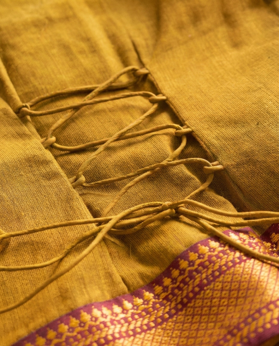 Kani x Tyohaar | Yellow Mangalgiri Cotton Pattu Pavadai