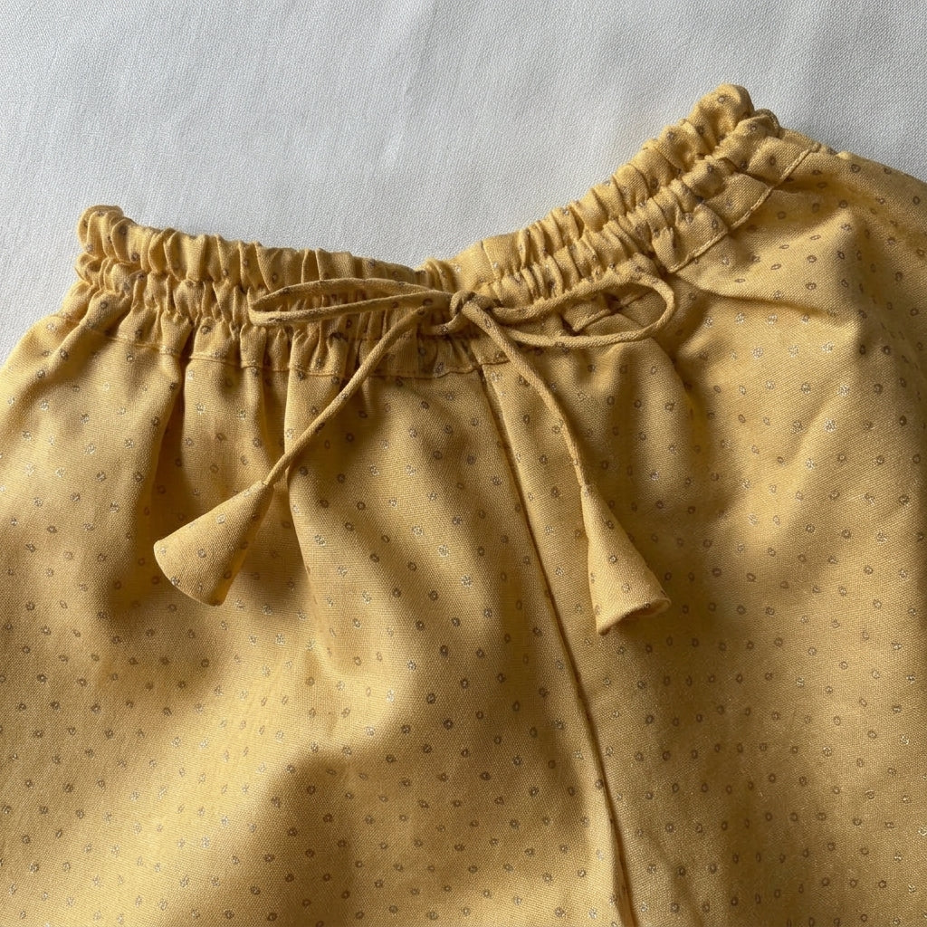 Kitty x Tyohaar | Gold Foil Chandheri Tent Style Kurta & Flared Pant Set