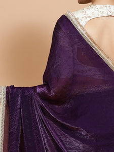 Nasreen x Tyohaar | Purple Radiance Tissue Ready-to-Wear One Minute Saree