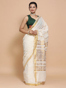 Varsha x Tyohaar | Pure Mangalgiri 100% Cotton Sleeveless Saree Blouse with Designer Back Cutout