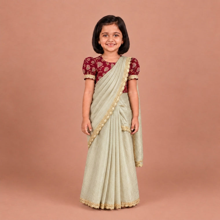 Chanchal x Tyohaar | Frost White Viscose Organza Skirt Style Saree