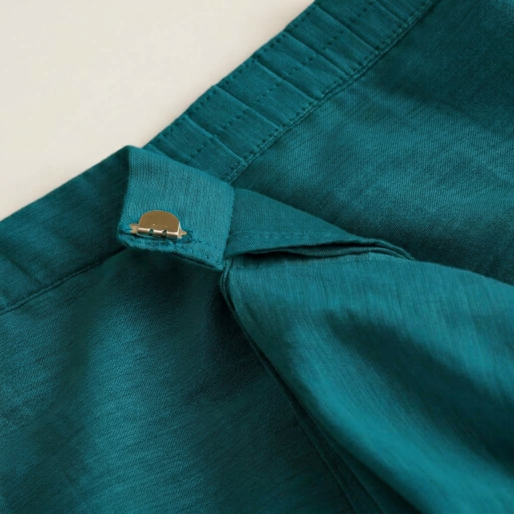 Gungun x Tyohaar | Cerulean Blue Mangalgiri Cotton Ready-To-Wear Saree
