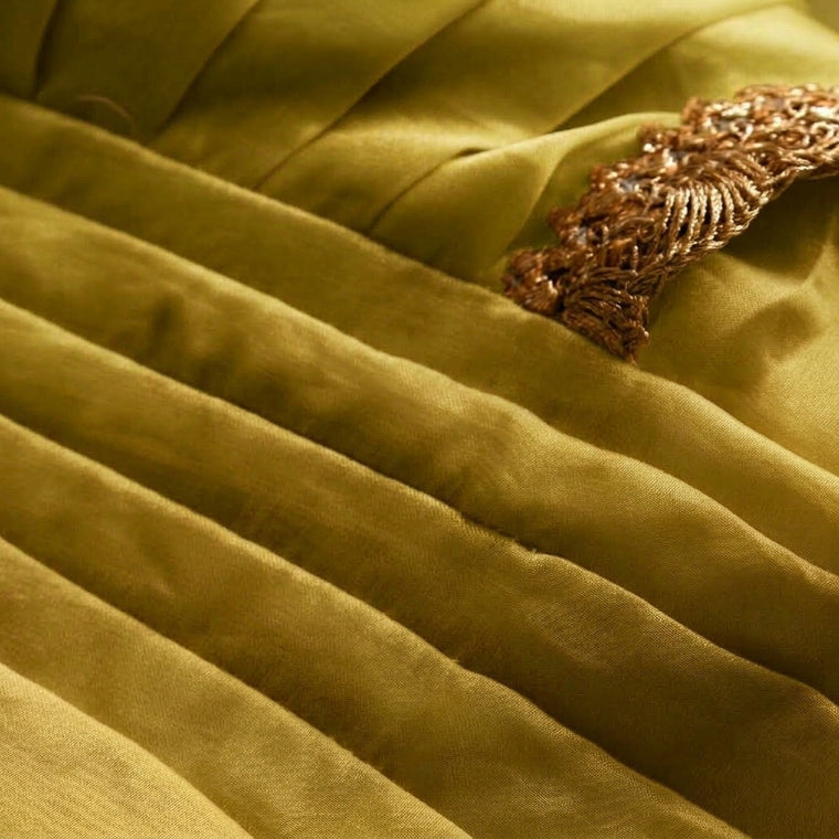 Chanchal x Tyohaar | Lumina Yellow Viscose Organza Skirt Style Saree