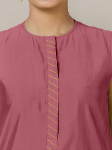 Adah x Rozaana | A Line Kurta in Rose Pink with Thread Work | Coords or Only Kurta