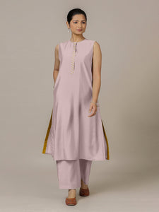 Adah x Rozaana | A Line Kurta in Lilac with Thread Work | Coords or Only Kurta