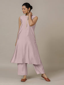 Adah x Rozaana | A Line Kurta in Lilac with Thread Work | Coords or Only Kurta