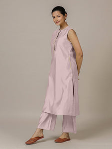 Adah x Rozaana | A Line Kurta in Lilac with Thread Work | Coords or Only Kurta