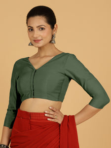 Alia x Rozaana |  Saree Blouse in Pine Green