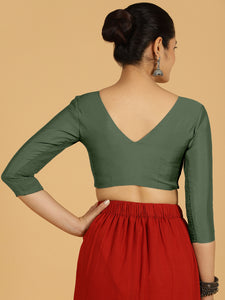 Alia x Rozaana |  Saree Blouse in Pine Green