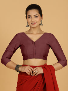 Alia x Rozaana |  Saree Blouse in Deep Maroon