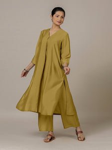 Alisha x Rozaana | A Line Kurta in Dijon Mustard with Thread Work | Coords or Only Kurta