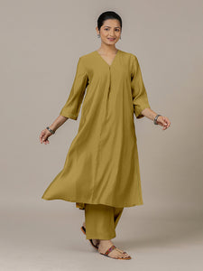 Alisha x Rozaana | A Line Kurta in Dijon Mustard with Thread Work | Coords or Only Kurta