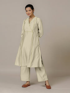 Amal x Rozaana | A Line Kurta in Ivory with Thread Work | Coords or Only Kurta