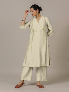 Amal x Rozaana | A Line Kurta in Ivory with Thread Work | Coords or Only Kurta