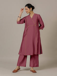 Amal x Rozaana | A Line Kurta in Rose Pink with Thread Work | Coords or Only Kurta