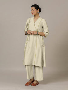 Amal x Rozaana | A Line Kurta in Ivory with Thread Work | Coords or Only Kurta