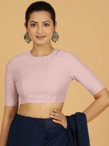 Amisha x Rozaana | Elbow Sleeves Saree Blouse in Lilac