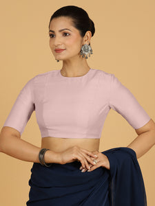 Amisha x Rozaana | Elbow Sleeves Saree Blouse in Lilac