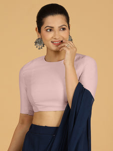 Amisha x Rozaana | Elbow Sleeves Saree Blouse in Lilac