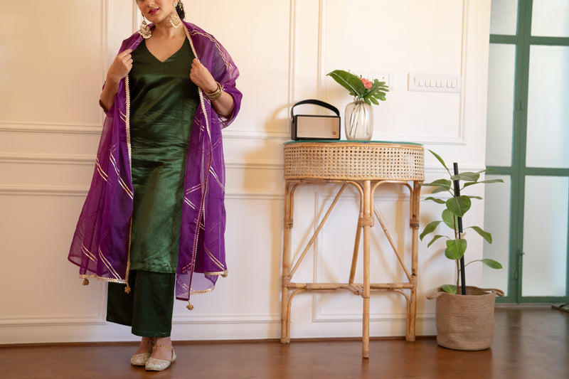 Falak x Tyohaar | Purple Organza Dupatta-Binks