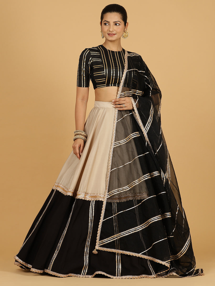 Chandni x Tyohaar Dupatta, in Gold Viscose, made for party & festive (view 8).