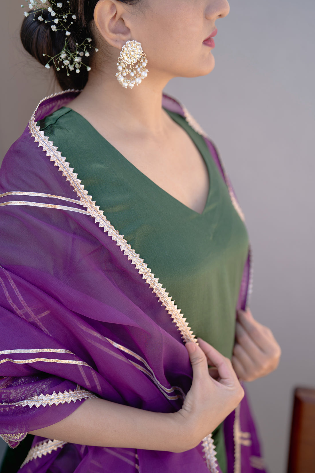Falak x Tyohaar Dupatta, in Purple Viscose, made for party & festive.