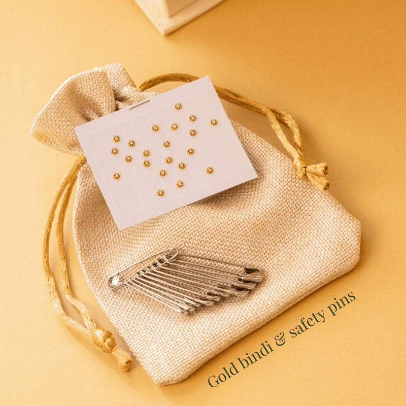 The 6-pc Binks Kasavu Kit with Red Anisha Blouse - Get Onam-Ready Box-Binks