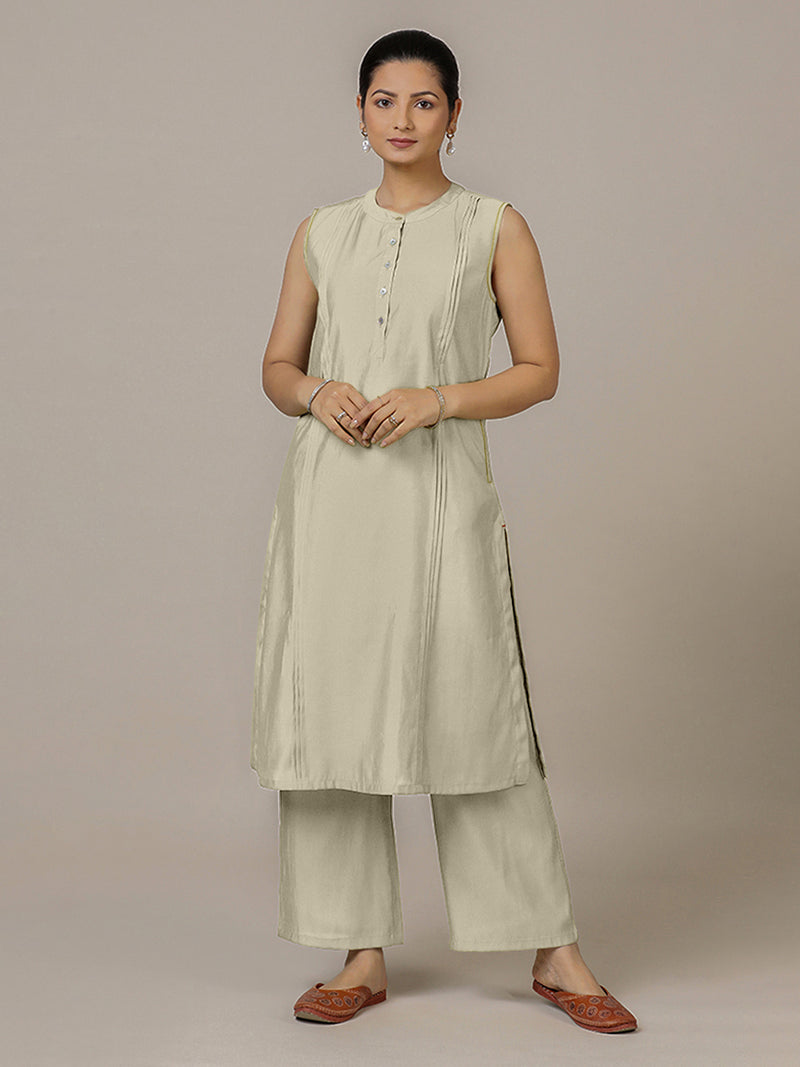 Alina x Rozaana | A Line Kurta in Ivory with Thread Work | Coords or Only Kurta-Binks