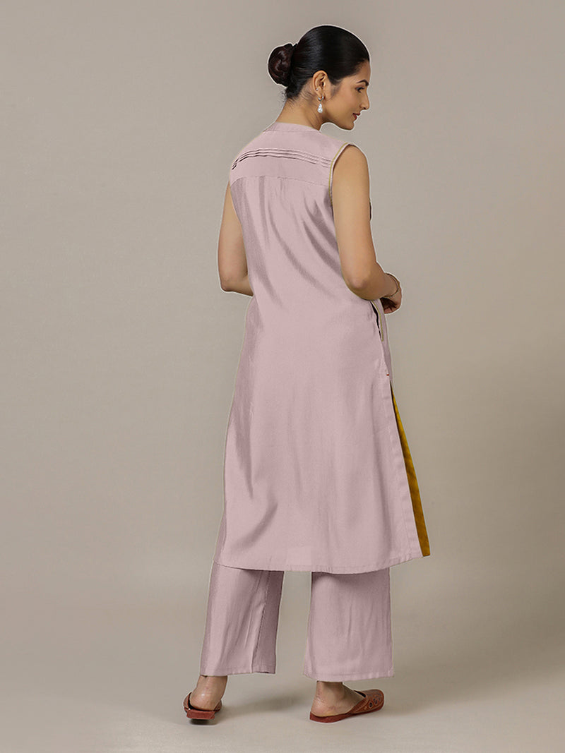 Alina x Rozaana | A Line Kurta in Lilac with Thread Work | Coords or Only Kurta-Binks