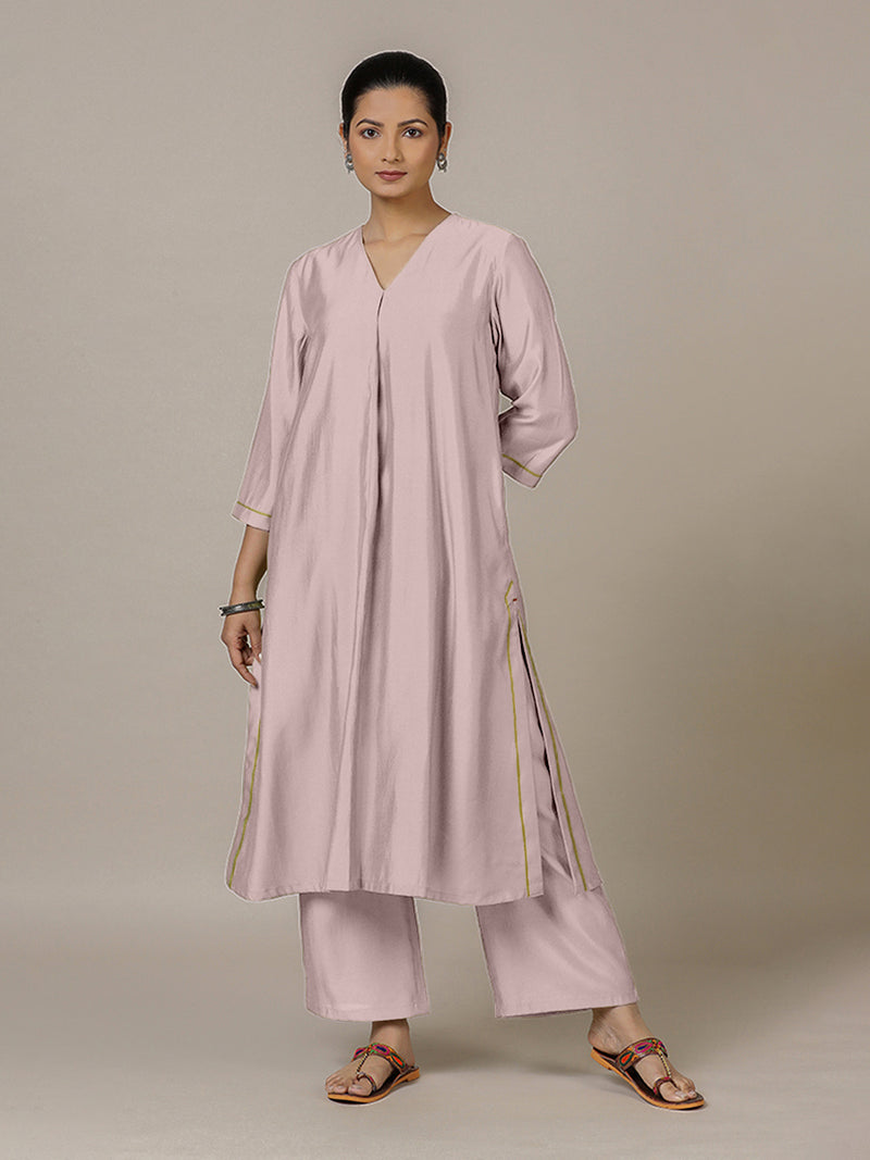 Alisha x Rozaana | A Line Kurta in Lilac with Thread Work | Coords or Only Kurta-Binks