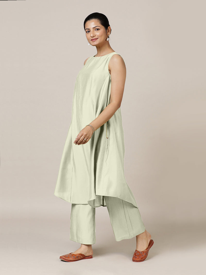 Anoki x Rozaana | A Line Kurta in Ivory with Thread Work | Coords or Only Kurta-Binks