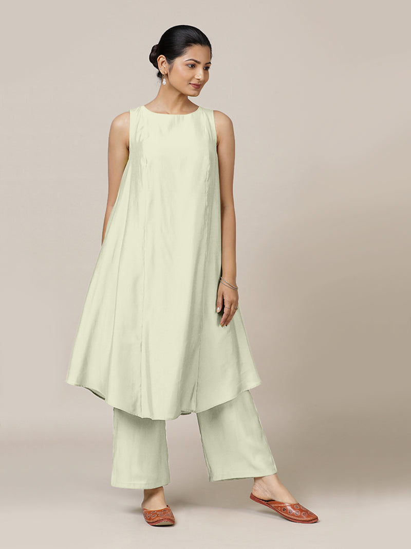 Anoki x Rozaana | A Line Kurta in Ivory with Thread Work | Coords or Only Kurta-Binks