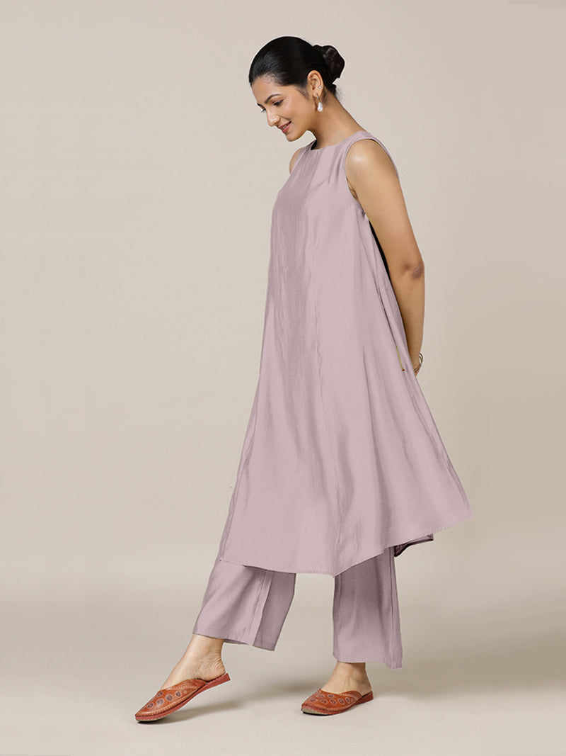 Anoki x Rozaana | A Line Kurta in Lilac with Thread Work | Coords or Only Kurta-Binks