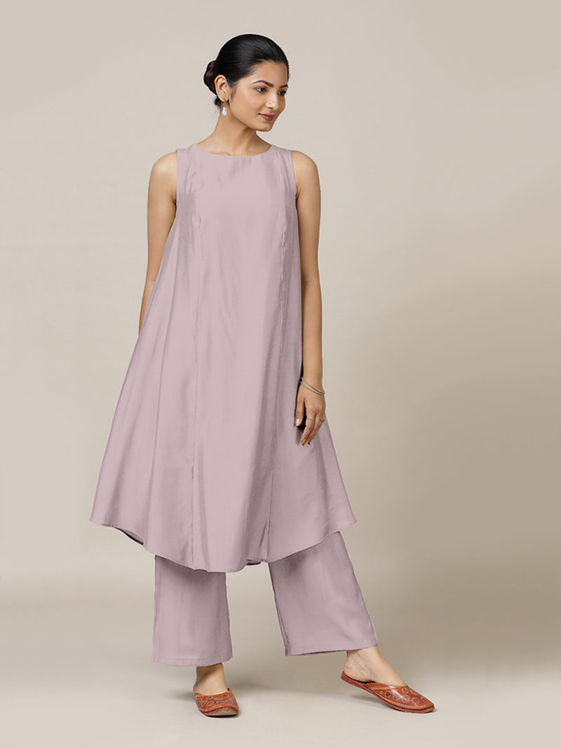 Anoki x Rozaana | A Line Kurta in Lilac with Thread Work | Coords or Only Kurta-Binks