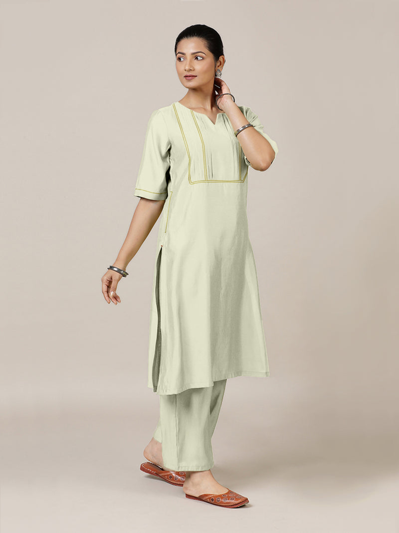 Esha x Rozaana | A Line Kurta in Ivory with Thread Work | Coords or Only Kurta-Binks