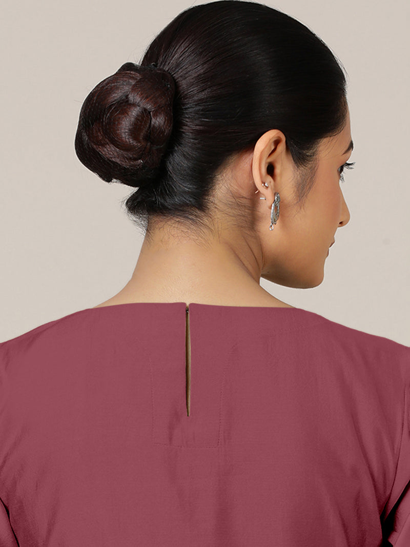 Esha x Rozaana | A Line Kurta in Rose Pink with Thread Work | Coords or Only Kurta-Binks