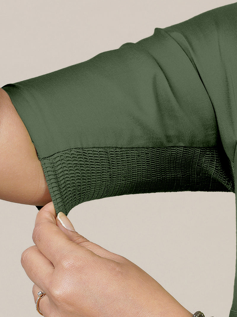 Faiza x Rozaana | A Line Kurta in Hunter Green with Thread Work | Coords or Only Kurta-Binks