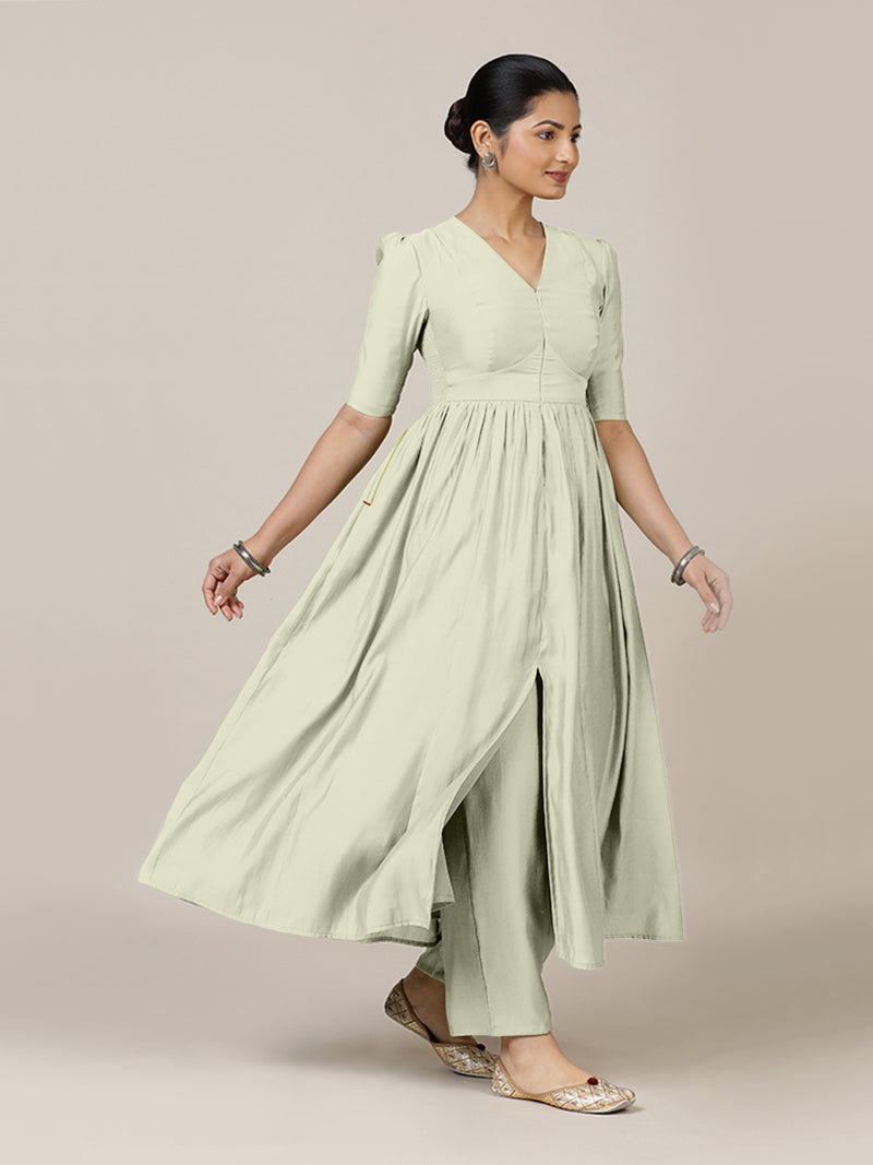 Faiza x Rozaana | A Line Kurta in Ivory with Thread Work | Coords or Only Kurta-Binks