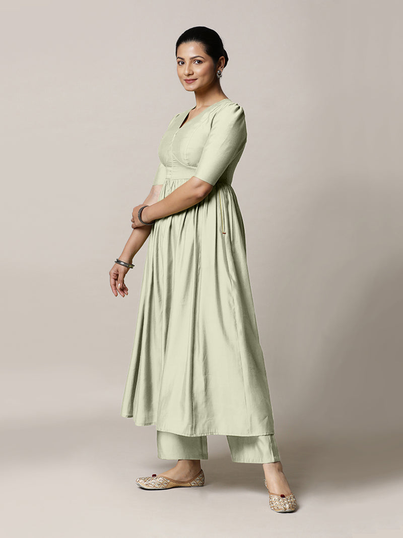 Faiza x Rozaana | A Line Kurta in Ivory with Thread Work | Coords or Only Kurta-Binks