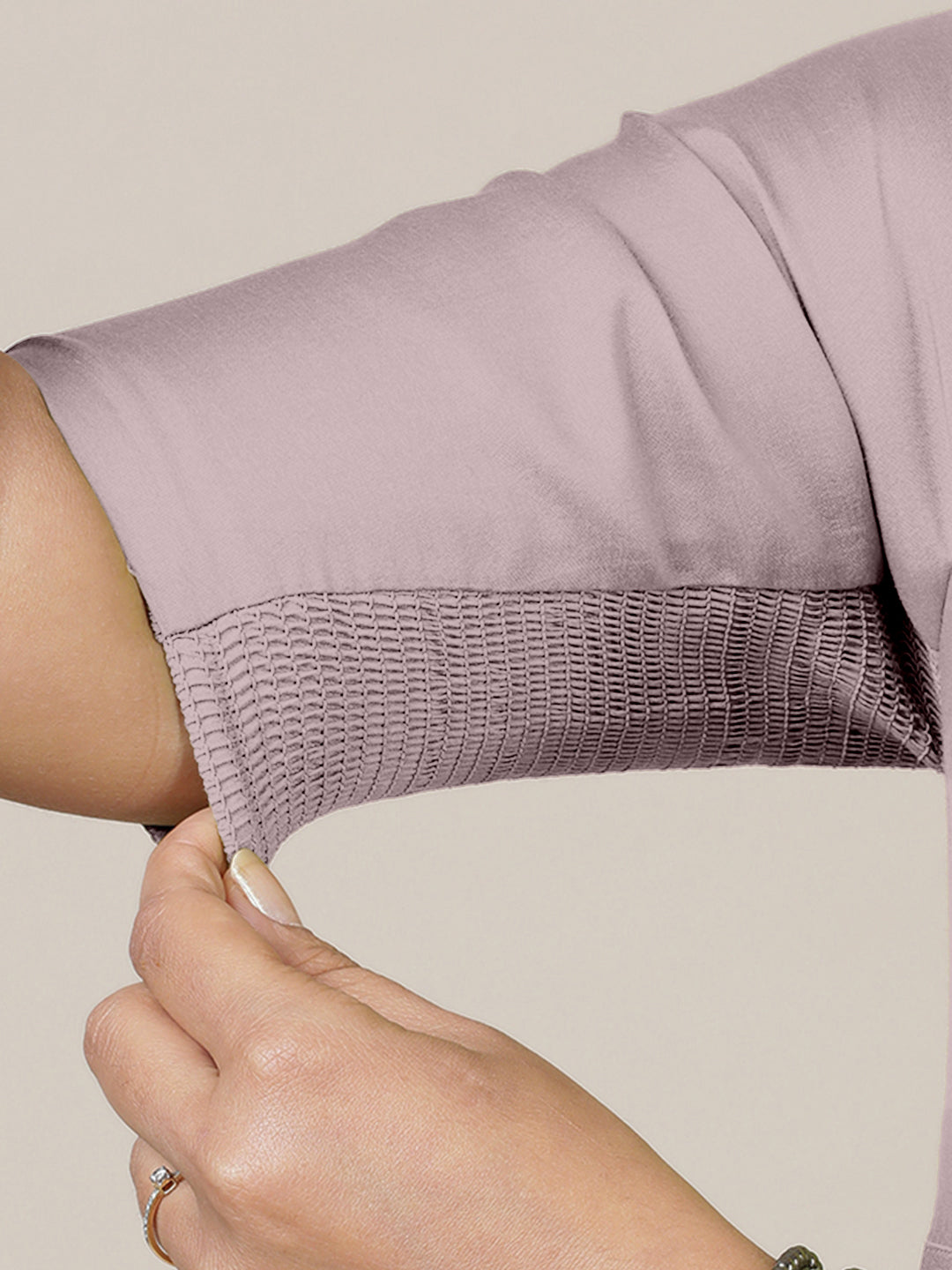 Faiza x Rozaana Kurta, in Purple Viscose, featuring elbow sleeves and v-neckline, made for daily & work (view 5).