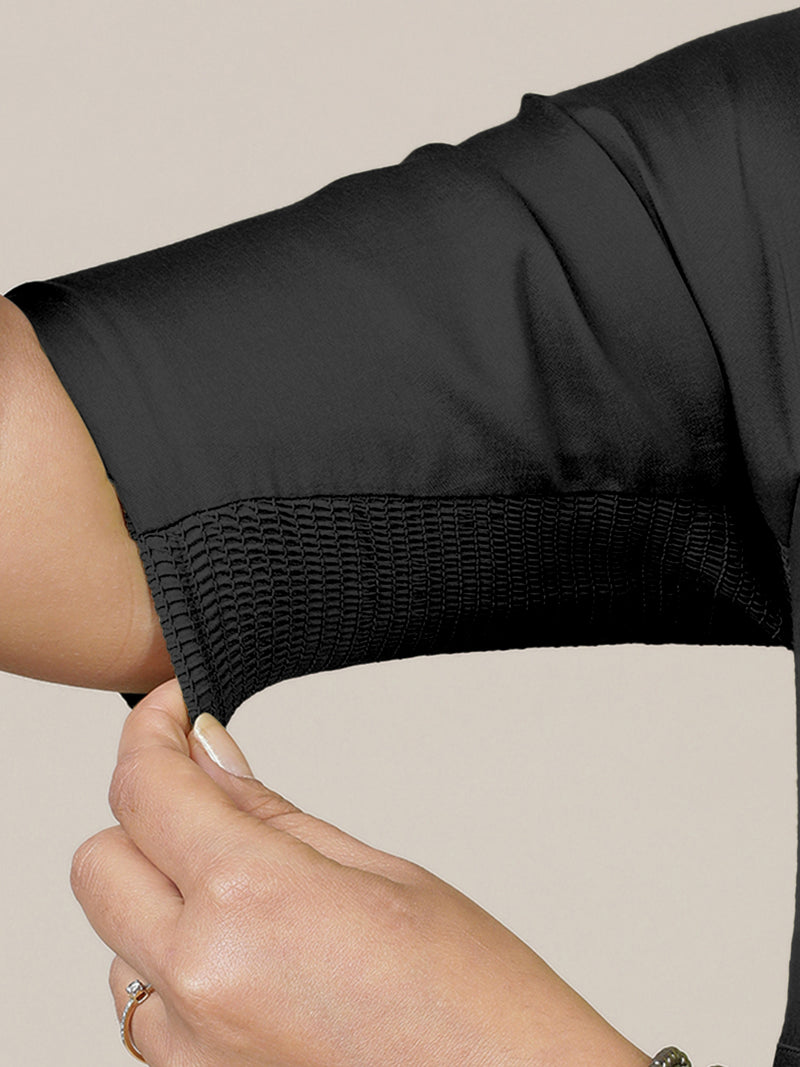 Faiza x Rozaana | A Line Kurta in Raven Black with Thread Work | Coords or Only Kurta-Binks