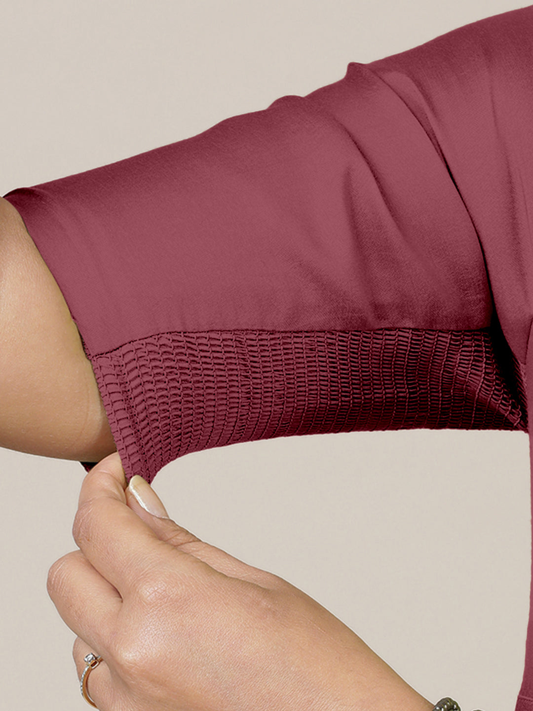 Faiza x Rozaana Kurta, in Pink Viscose, featuring elbow sleeves and v-neckline, made for daily & work (view 5).