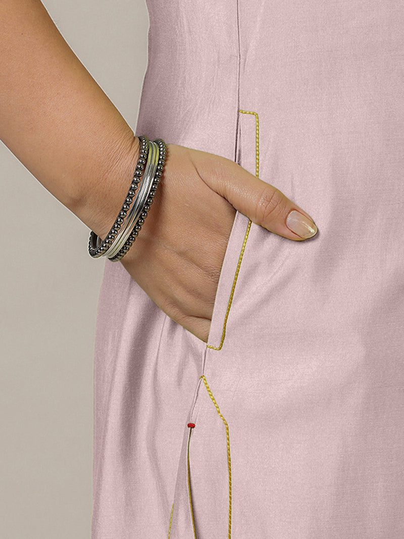 Mahek x Rozaana | A Line Kurta in Lilac with Thread Work | Coords or Only Kurta-Binks