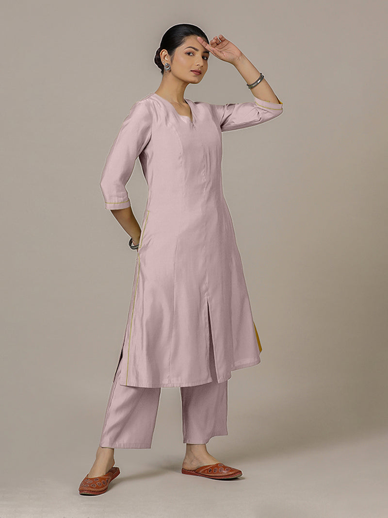 Mahek x Rozaana | A Line Kurta in Lilac with Thread Work | Coords or Only Kurta-Binks