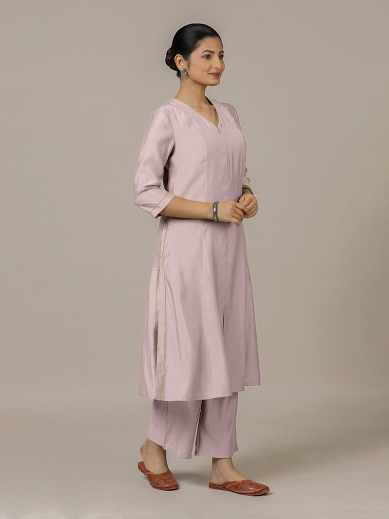 Mahek x Rozaana | A Line Kurta in Lilac with Thread Work | Coords or Only Kurta-Binks