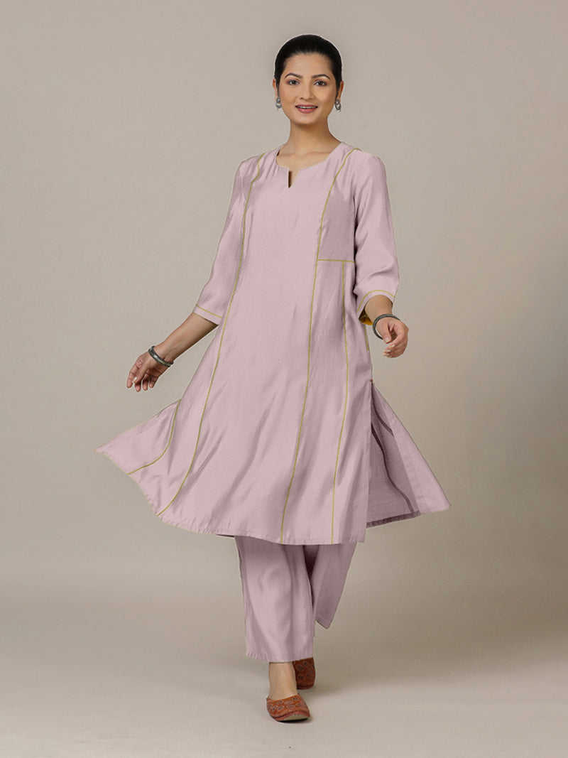 Mahi x Rozaana | A Line Kurta in Lilac with Thread Work | Coords or Only Kurta-Binks