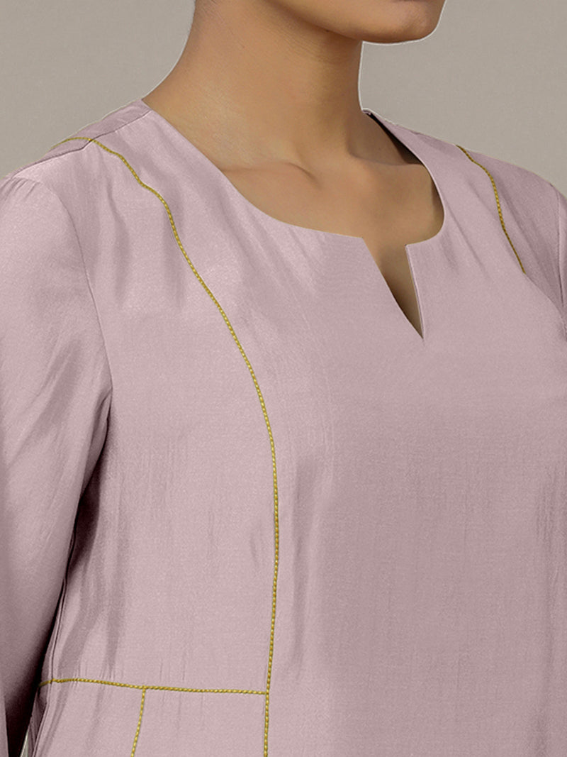 Mahi x Rozaana | A Line Kurta in Lilac with Thread Work | Coords or Only Kurta-Binks